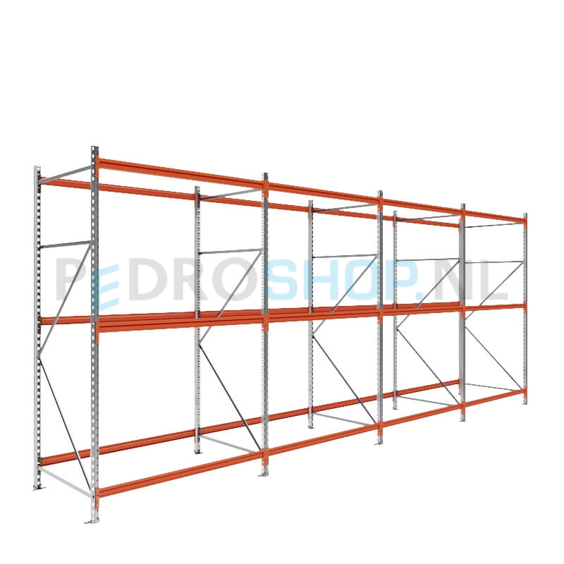 Grootvakstelling: 250cm (h) x 100cm (d) x 626cm (l) x 3 niveaus
