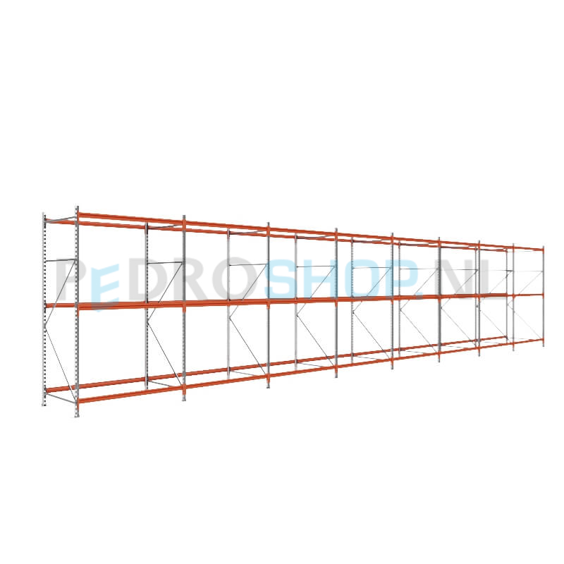 Grootvakstelling: 250cm (h) x 100cm (d) x 1246.8cm (l) x 3 niveaus