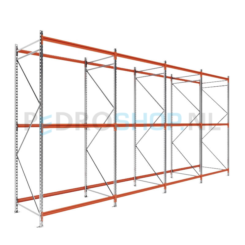 Grootvakstelling: 300cm (h) x 100cm (d) x 626cm (l) x 3 niveaus