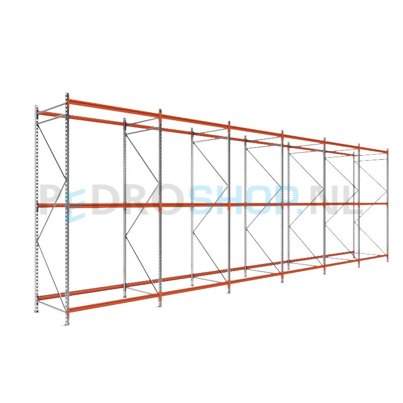 Grootvakstelling: 300cm (h) x 100cm (d) x 936.4cm (l) x 3 niveaus