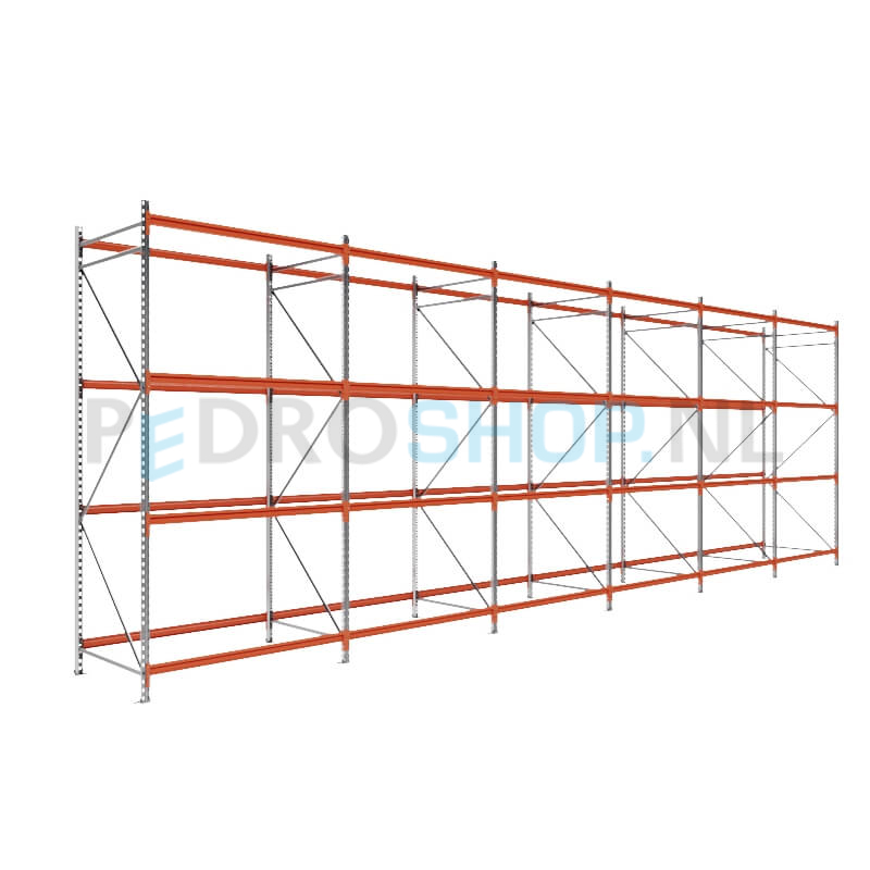 Grootvakstelling: 300cm (h) x 100cm (d) x 936.4cm (l) x 4 niveaus