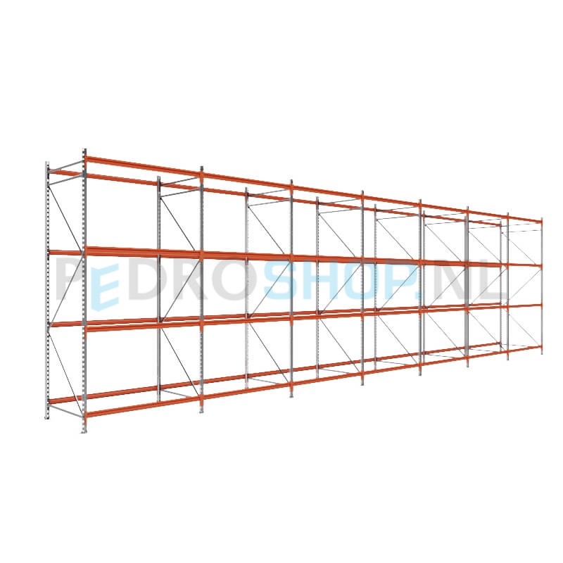 Grootvakstelling: 300cm (h) x 100cm (d) x 1091.6cm (l) x 4 niveaus