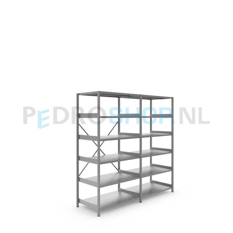 Metalen stellingkast: 200cm (h) x 60cm (d) x 204.8cm (l)