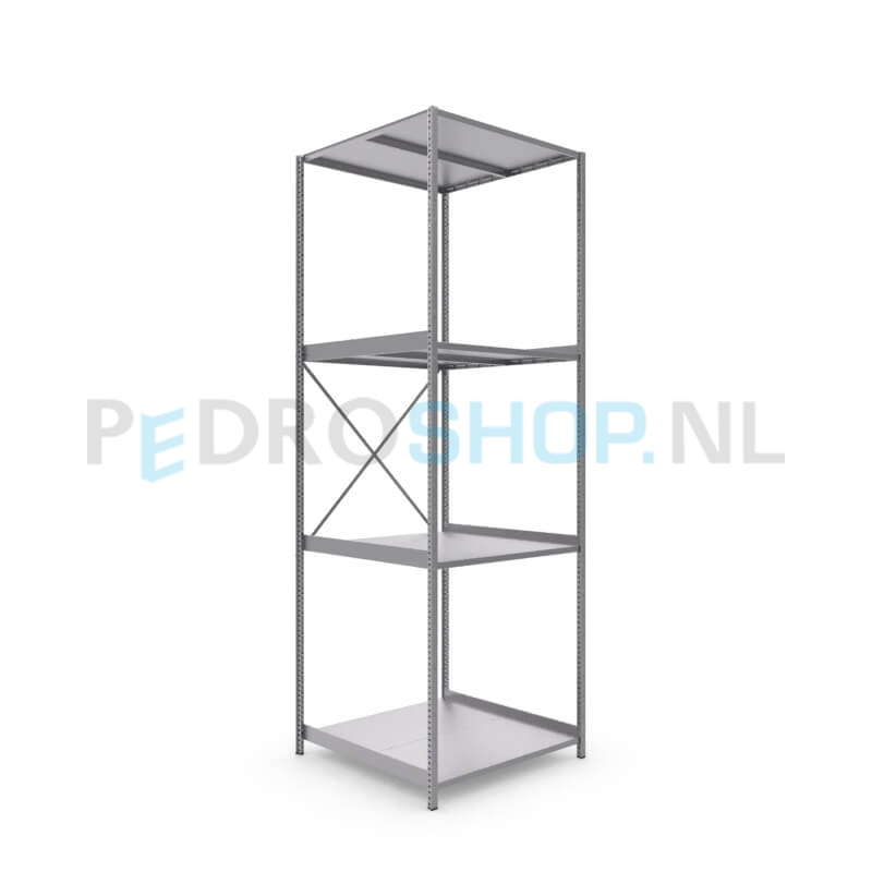 Metalen stellingkast: 300cm (h) x 100cm (d) x 104.2cm (l)