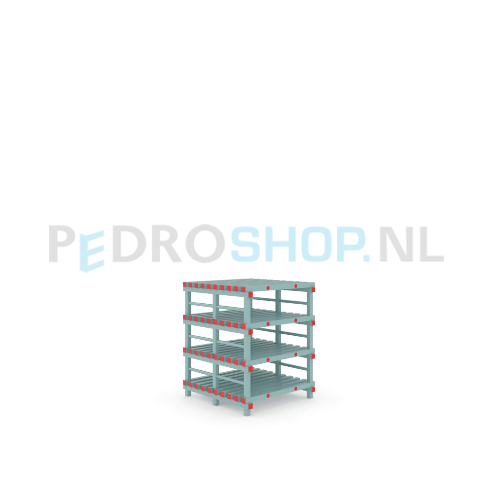 Kunststof stelling: 122cm (h) x 100cm (d) x 100cm (l)