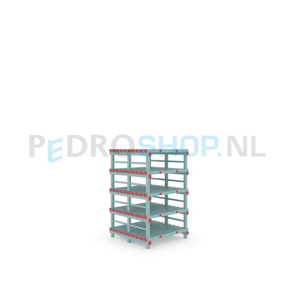 Kunststof stelling: 157cm (h) x 100cm (d) x 100cm (l)