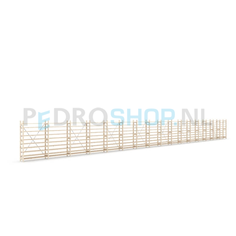 Houten stellingkast Easyrek: 150cm (h) x 30cm (d) x 1603cm (l)