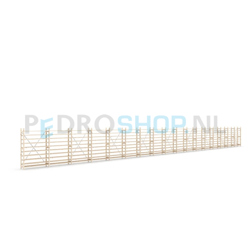 Houten stellingkast Easyrek: 150cm (h) x 30cm (d) x 1703cm (l)