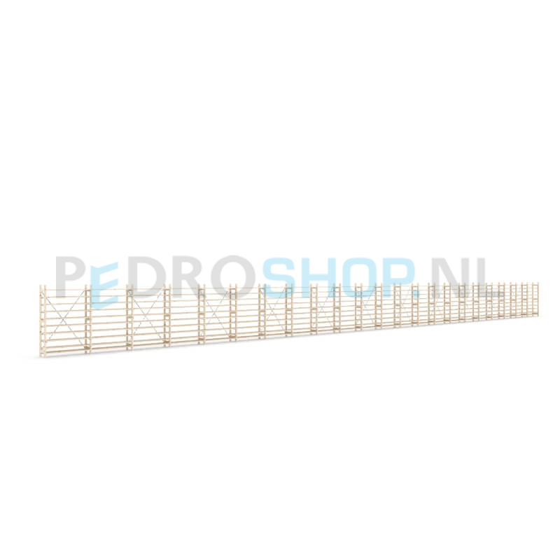 Houten stellingkast Easyrek: 150cm (h) x 30cm (d) x 2203cm (l)