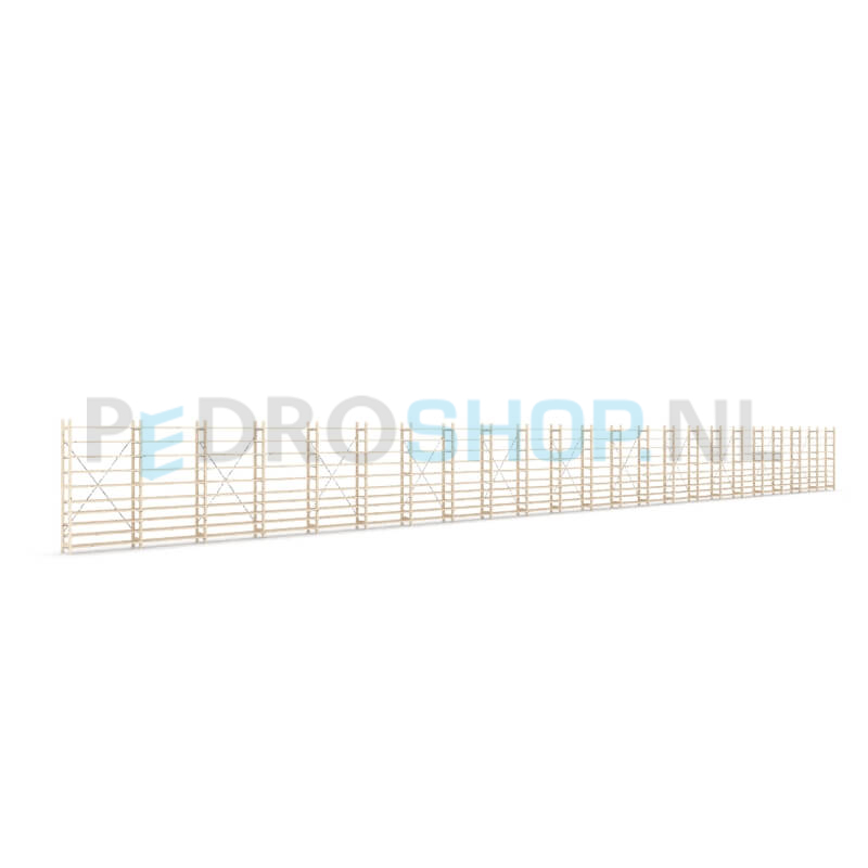 Houten stellingkast Easyrek: 180cm (h) x 30cm (d) x 2203cm (l)