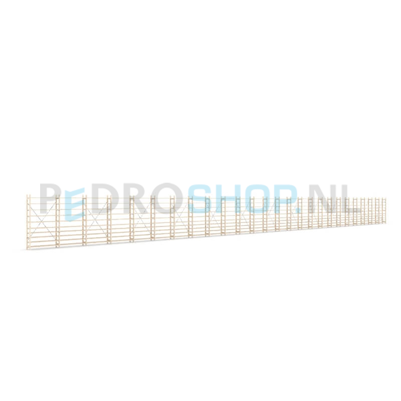Houten stellingkast Easyrack: 180cm (h) x 30cm (d) x 2503cm (l)