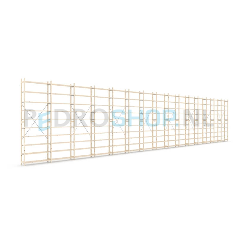 Houten stellingkast Easyrack: 300cm (h) x 30cm (d) x 1503cm (l)