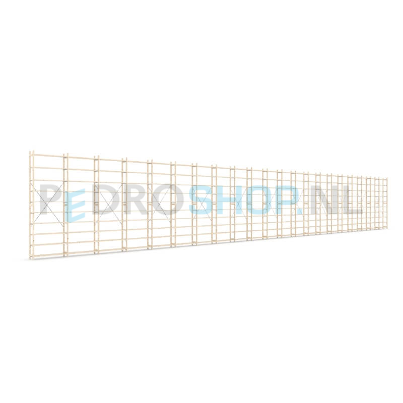 Houten stellingkast Easyrek: 300cm (h) x 30cm (d) x 2103cm (l)
