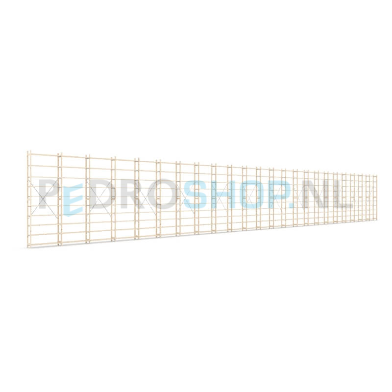 Houten stellingkast Easyrek: 300cm (h) x 30cm (d) x 2303cm (l)