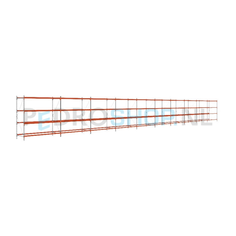 Grootvakstelling: 200cm (h) x 80cm (d) x 1907.2cm (l) x 4 niveaus