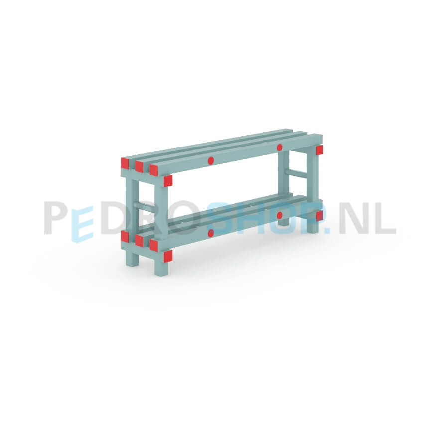 Kunststof stelling: 52cm (h) x 30cm (d) x 120cm (l)