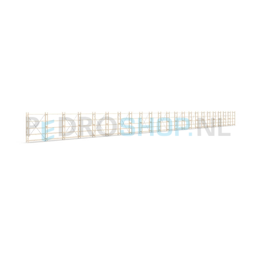 Houten stellingkast Easyrack: 150cm (h) x 30cm (d) x 2203cm (l)